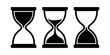 Set of sand clock. Vector icons on white background.
