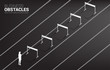 © Panithan - Silhouette businessman standing with hurdles obstacle. Background concept for Obstacle and challenge in business