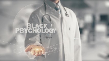 Wall Mural - Doctor holding in hand Black Psychology