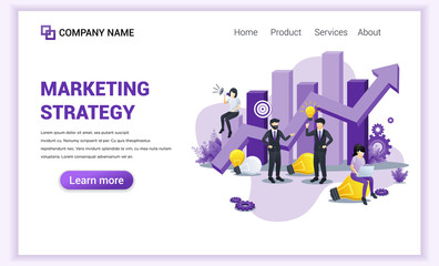 Wall Mural - modern flat design concept of marketing strategy with characters businessman having idea. can use fo