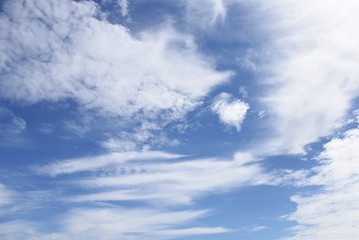 Poster - September sky and autumn countryside in Japan. The blue sky and white clouds give a sense of the seasons.