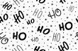 Ho ho ho Santa Claus laugh. Seamless texture pattern isolated white background.