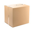 © New Africa - One closed cardboard box on white background