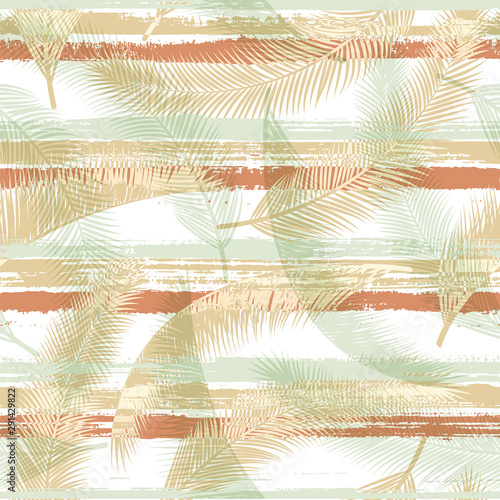 Cool coconut palm leaves tree branches overlaying