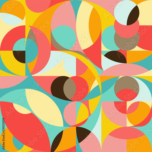 Fotomural Seamless pattern in geometric pop style 70s