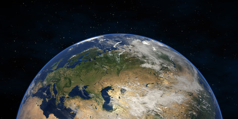 Wall Mural - realistic rendering of the earth-northern hemisphere