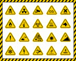 © Julia - Set of triangle yellow warning sign. Vector, illustration