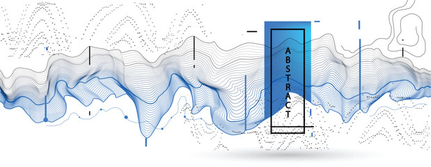 Wall Mural - Trendy abstract background. Geometric science or technology pattern. Graphic design