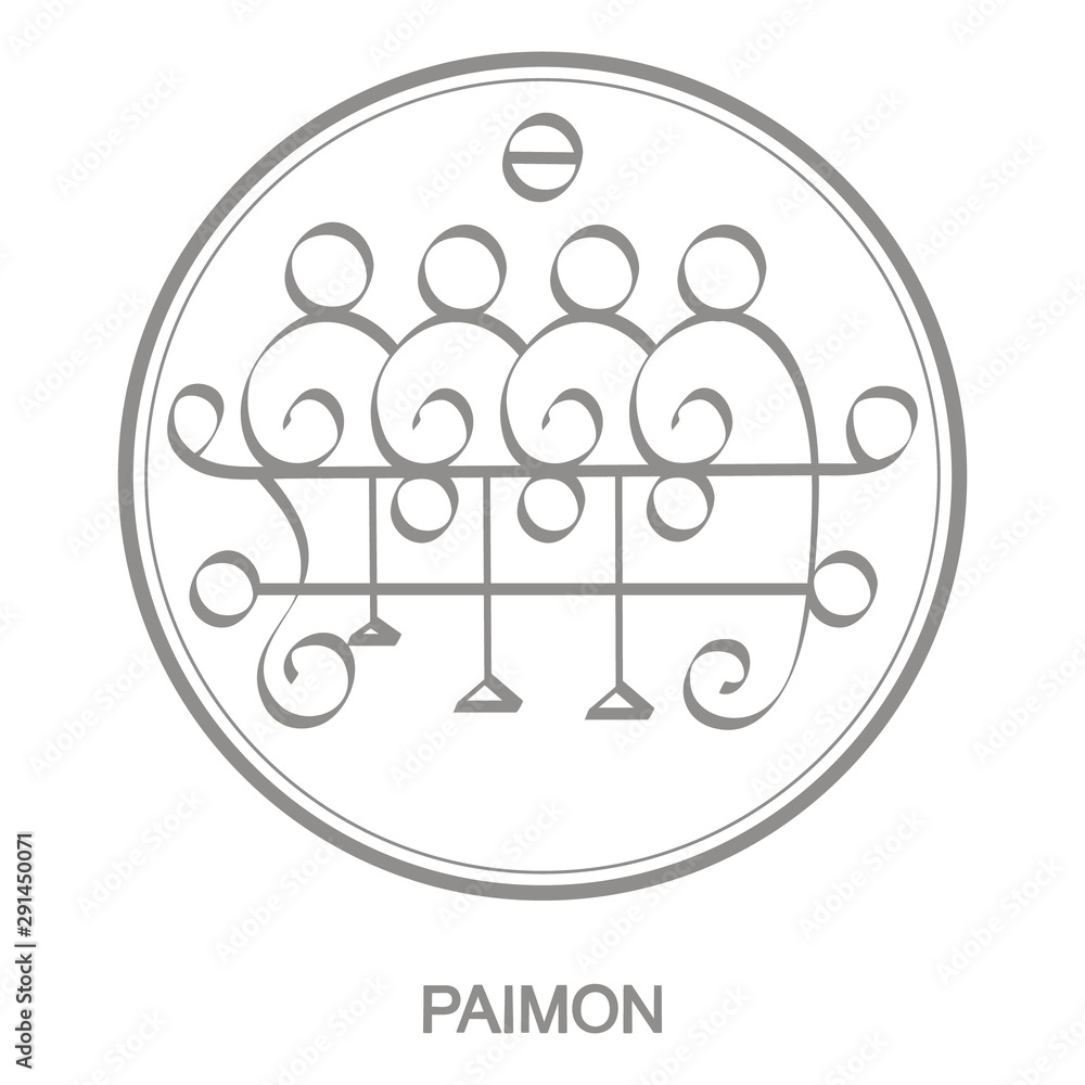 Saimon Icono Vector de Stock Vector icon with symbol of demon Paimon. Sigil of Demon ...