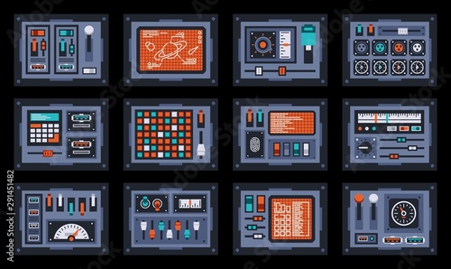 Fotografía Control panels from space ship or science station