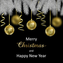 Sticker - Merry Christmas and Happy New Year Card