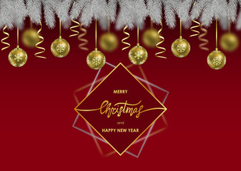 Wall Mural - Merry Christmas and Happy New Year Web Banner