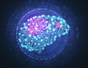 Wall Mural - abstract digital brain