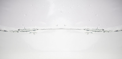 Sticker - Water Splash or water wave with bubbles of air on the background. simple website banner