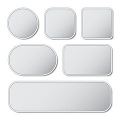 Fototapete - Set of blank button with metal frame