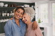 © ReeldealHD images - Senior adult woman hugging daughter