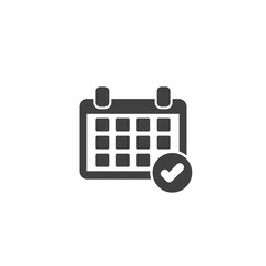 Leinwandbilder - Calendar with tick icon in black color on a white background