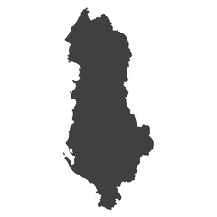 Wall Mural - Albania map in black color on a white background