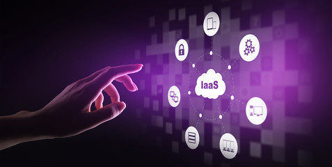 Wall Mural - iaas - infrastructure as a service, networking and application platform. internet and technology con