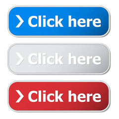 Fototapete - Set of click here button with metal frame and shadow