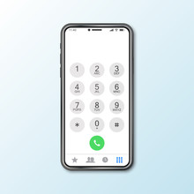 Mockup With Smartphone With Keypad For Call