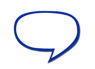 Wall Mural - navy blue speech bubble as a cloud with dark border isolated on a white background. copy space.