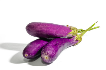 Wall Mural - Purple eggplants isolated