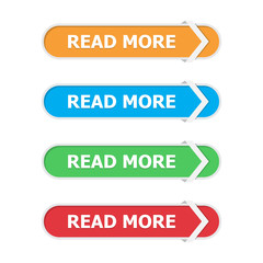 Leinwandbilder - Read more buttons set in a flat design with arrow on a white background