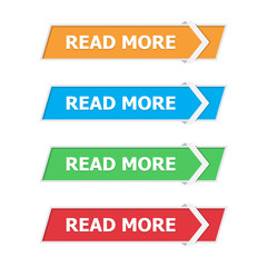 Leinwandbilder - Read more buttons set in a flat design with arrow on a white background