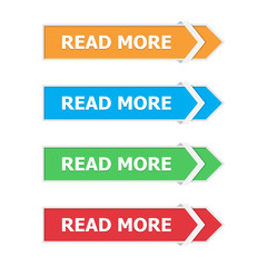 Leinwandbilder - Read more buttons set in a flat design with arrow on a white background