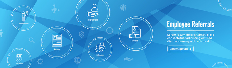 Wall Mural - Employee Referrals Icon Set & Web Header Banner