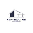 Architect construction logo template. Vector design icon for building company.