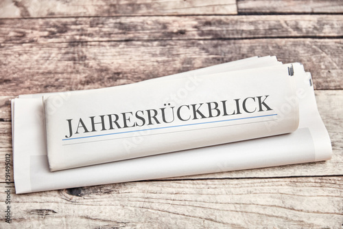 Jahresrückblick 2019 auf Zeitung als Titelseite Stock-Foto ...