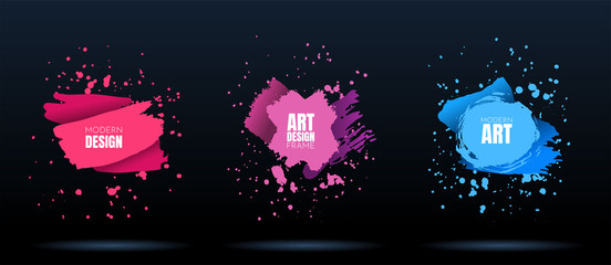 Wall Mural - vector modern abstract banners. flat geometric dynamic color. modern art graphics. element for desig