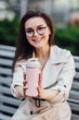 © Тарас Нагирняк - Close up photo, focus at pink thermos with water or tea, drinking everywhere.