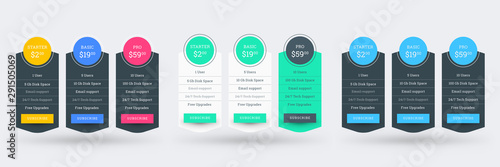 Fotografía Pricing table design template for websites and applications