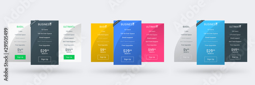 Fotografía Pricing table design template for websites and applications
