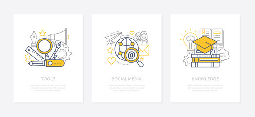 Designers tools - line design style icons set