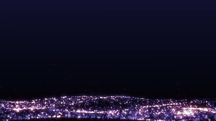 Poster - Sci fi Digital Wave Dot Particle Motion Background. Beautiful Landscape Floating Defocus Animation Graphic Design.	