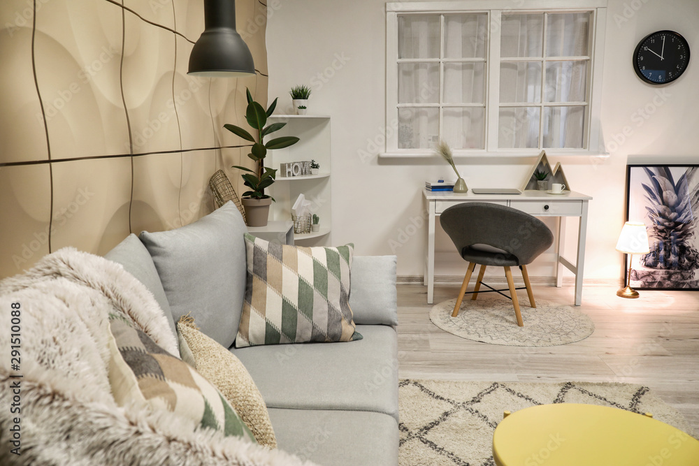 Stylish interior of living room