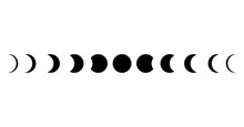 Moon Phases Astronomy Icon Set Vector Illustration On The White Background.
