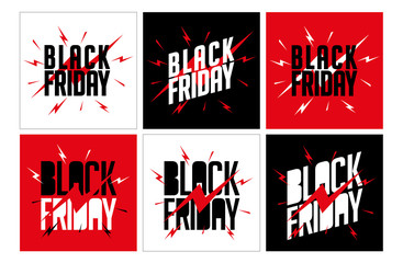 Wall Mural - Set of design banners with text BLACK FRIDAY.