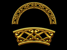 3d Illustration Ornament. Curved Segment With Fourty-five Degree Angle Can Be Combined With A Straight Or Ninety Degree Version,  Which Can Be Found With The Search Term Thirty Nine
