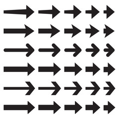 Poster - Set of black arrows on a white background