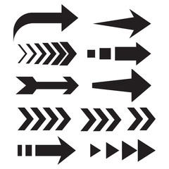 Aufkleber - Set of black arrows on a white background