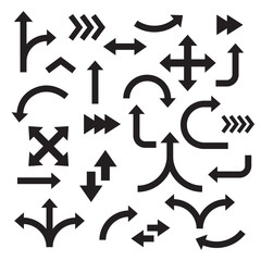 Poster - Set of black arrows on a white background