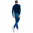 © Kabardins photo - Man in jeans shorts, cap, casual clothing walking goes looking on white background isolation, rear view