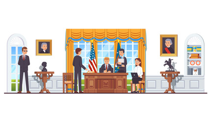 Wall Mural - United States president in White House oval office