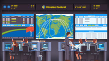 Orbital Space Flight Mission Control Center Room