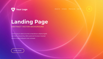 Wall Mural - abstract background dynamic light lines website landing page or banner template modern style vector 